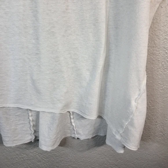 Pilcro Oversized Linen Lightweight Cap Muscle Tee Causal Sz L White Assimetrical - Picture 6 of 15